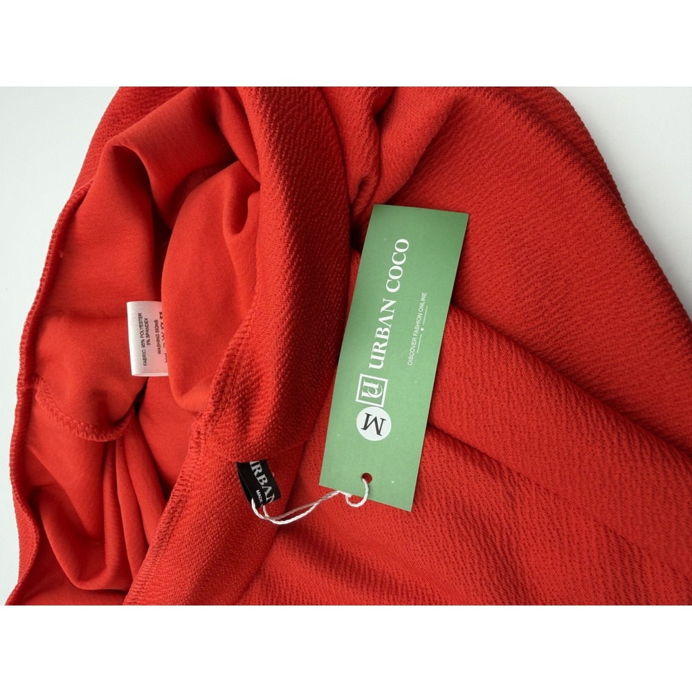Urban CoCo Women's Flared Mini Skater Skirt Stretch Casual Red NWT - Picture 4 of 6
